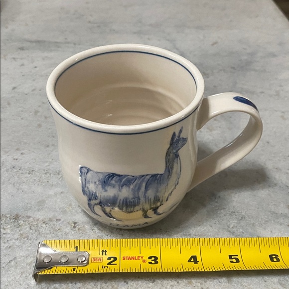 Anthropologie Molly Hatch Llama Mug Blue & off white - Picture 7 of 9